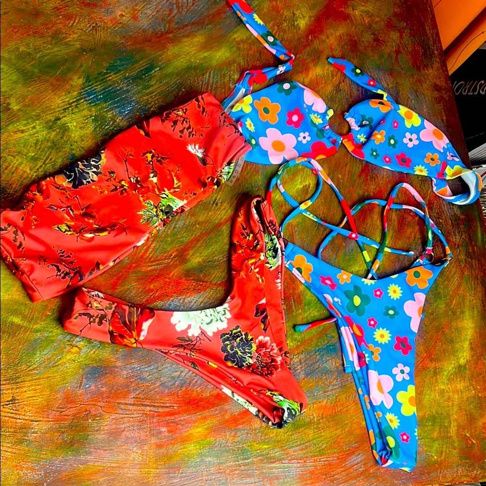 Bundle of 2 swimsuits: Zaful  Floral Bikini sets Sz. S